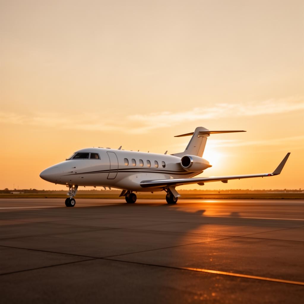 Private jet on runway ready for last-minute departure