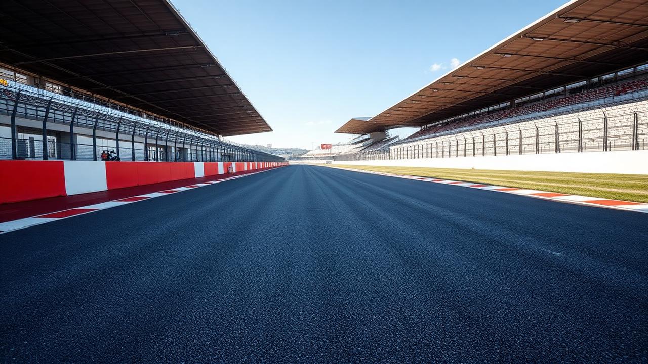 Formula 1 race circuit and grandstands at the Canadian Grand Prix