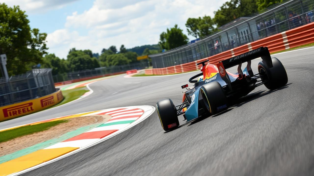 Formula 1 car cornering during Grand Prix weekend