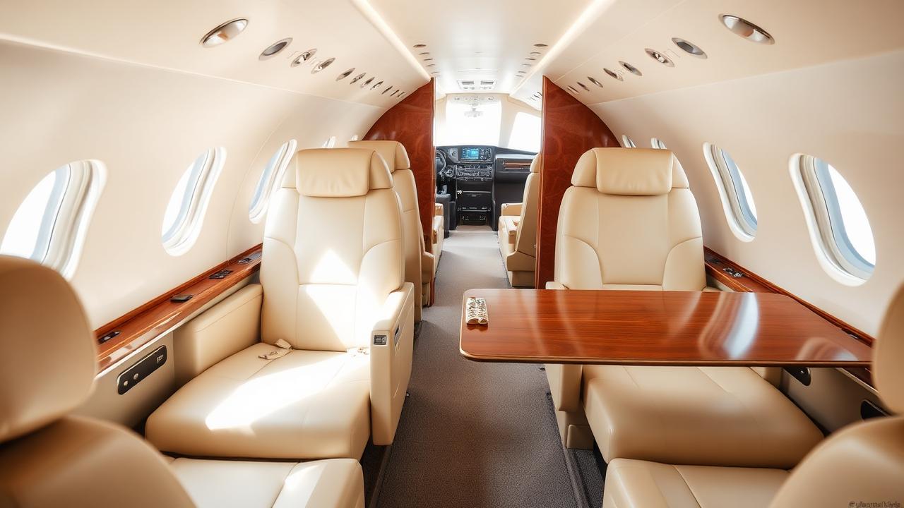 Luxury private jet cabin interior representing jet card membership