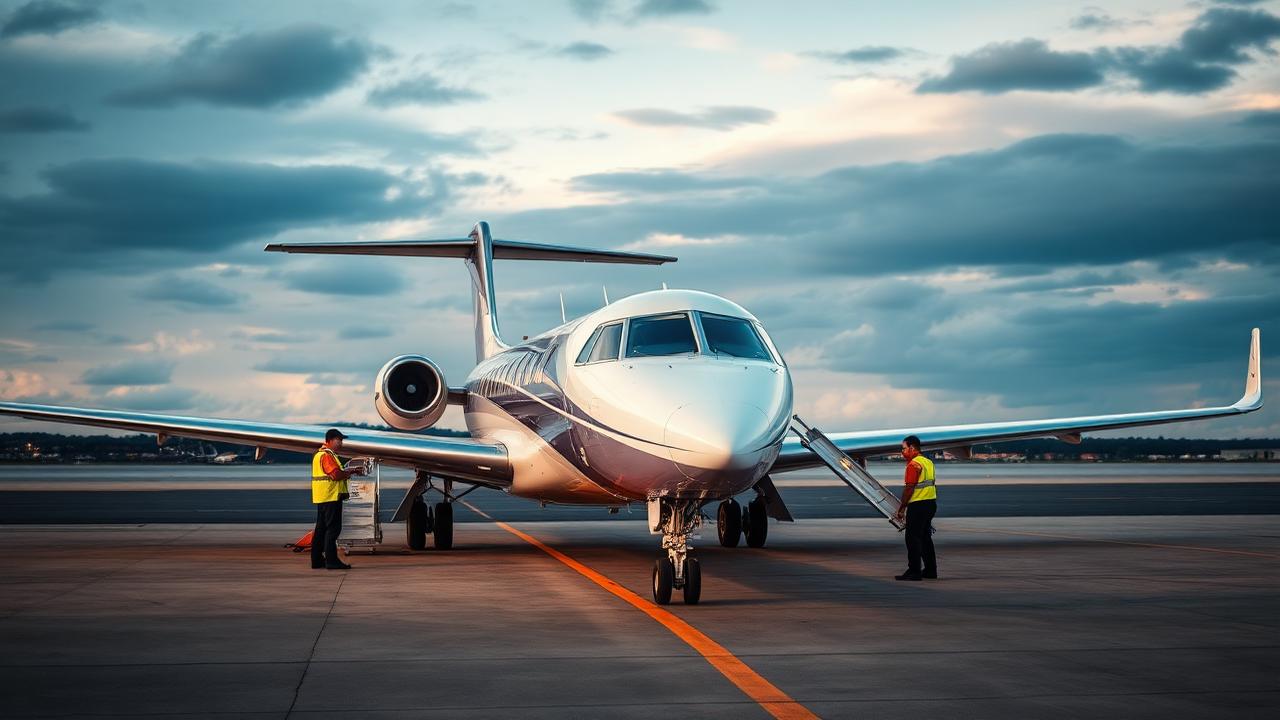 Business jet on tarmac featured in international business aviation press