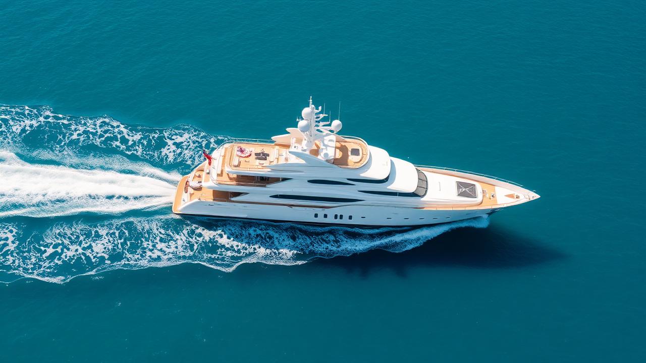Luxury superyacht at sea representing the global sports and lifestyle travel calendar